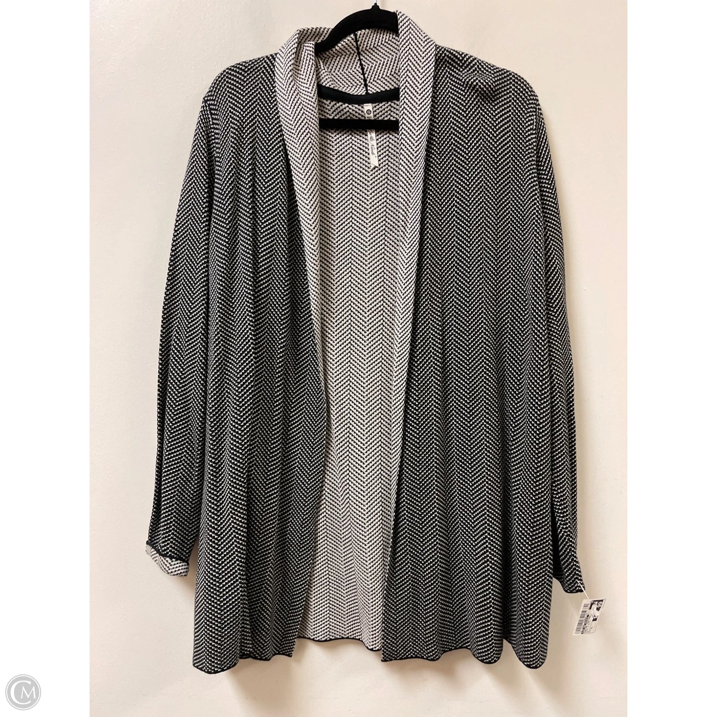 Sweater Cardigan By Leo And Nicole In Black & White, Size: Xl