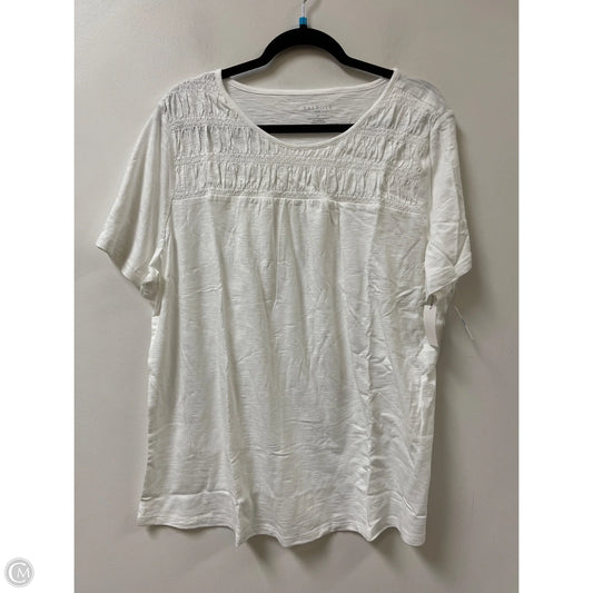 Top Short Sleeve By Talbots In White, Size: 2x