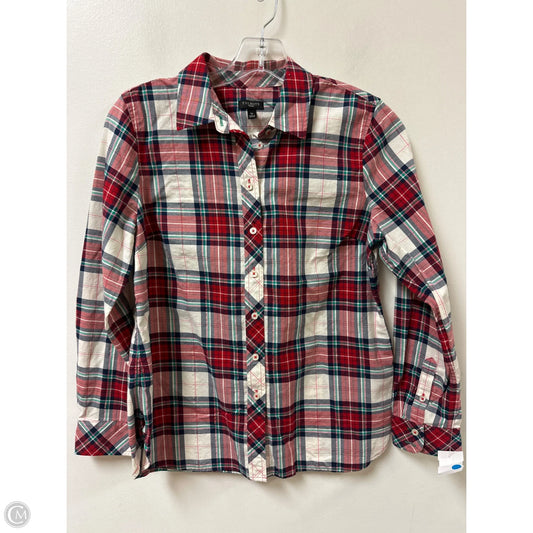 Blouse Long Sleeve By Talbots In Plaid Pattern, Size: Sp
