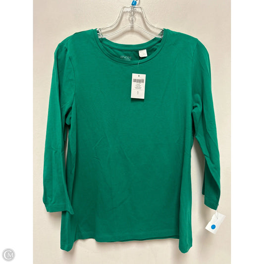 Top Long Sleeve By Chicos In Green, Size: M
