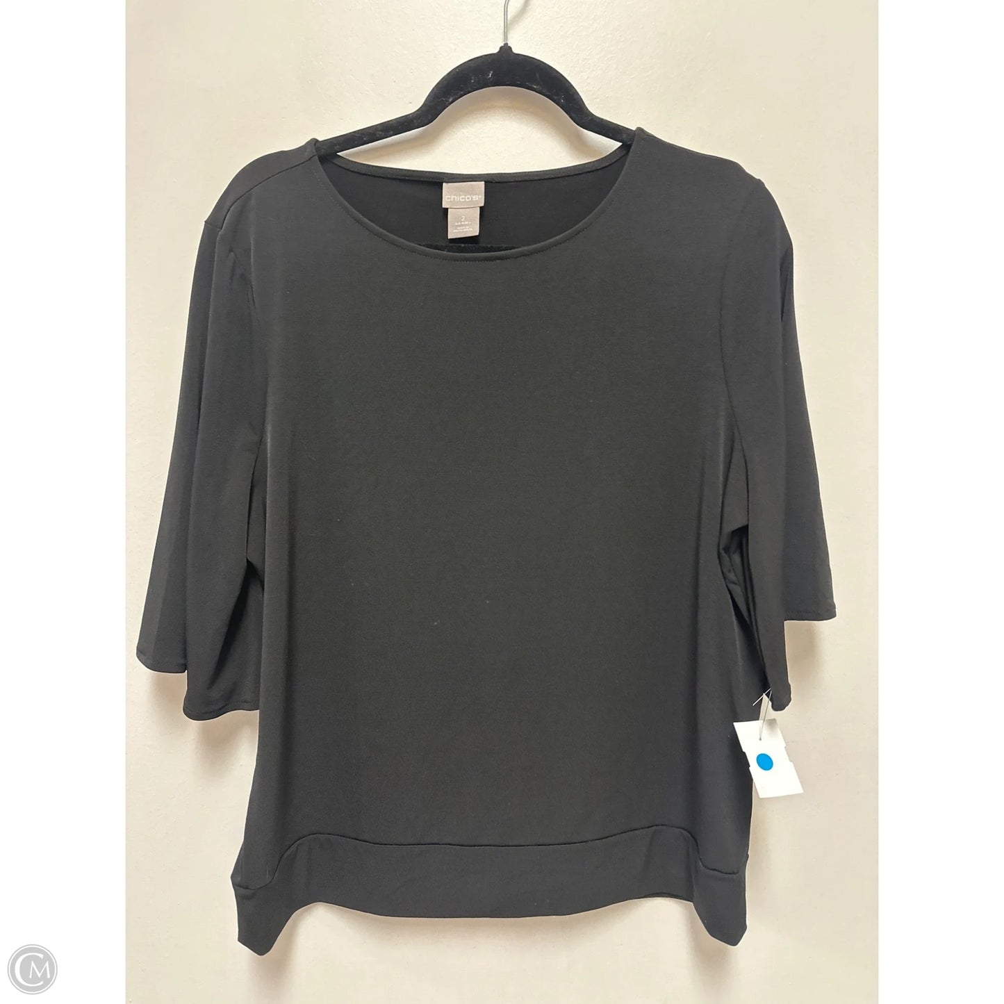 Top Short Sleeve By Chicos In Black, Size: L