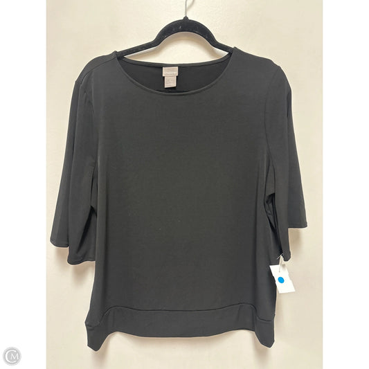 Top Short Sleeve By Chicos In Black, Size: L