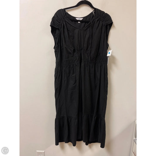Dress Casual Midi By Time And Tru In Black, Size: 1x