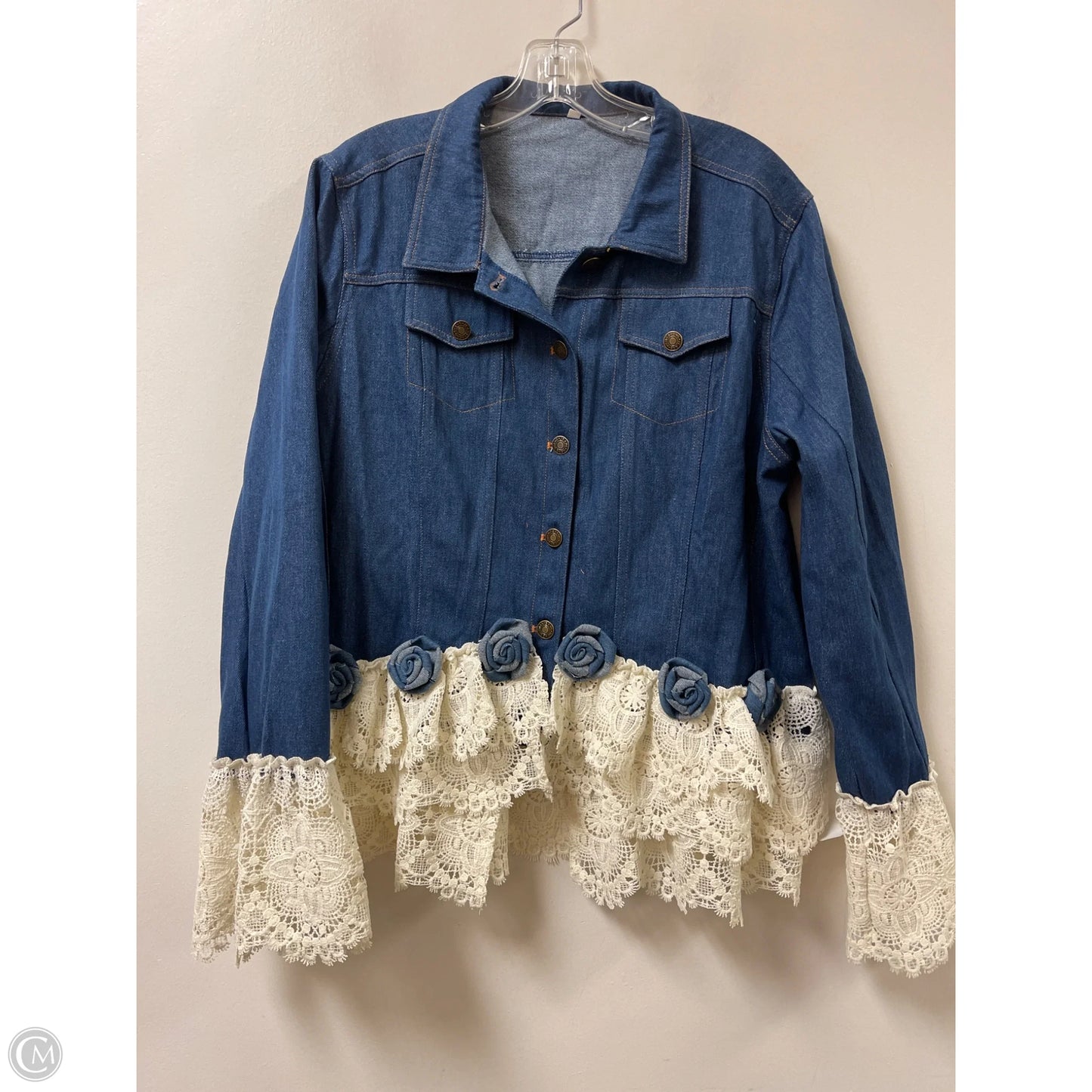 Jacket Denim By Clothes Mentor In Blue Denim, Size: 2x