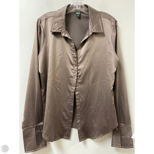 Blouse Long Sleeve By Wild Fable In Brown, Size: L