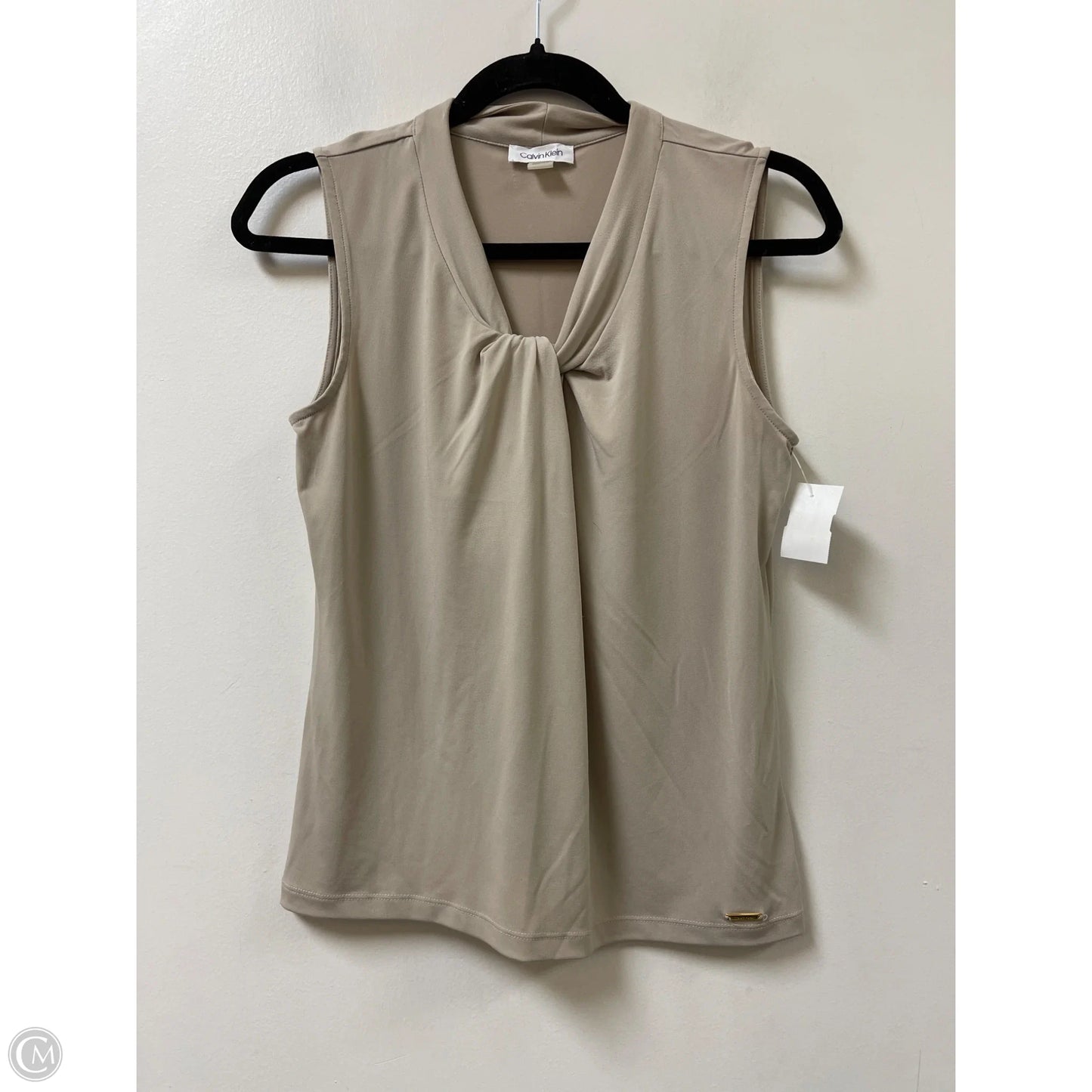 Top Sleeveless By Calvin Klein In Cream, Size: Xs