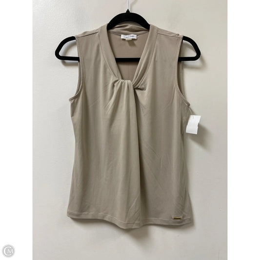Top Sleeveless By Calvin Klein In Cream, Size: Xs