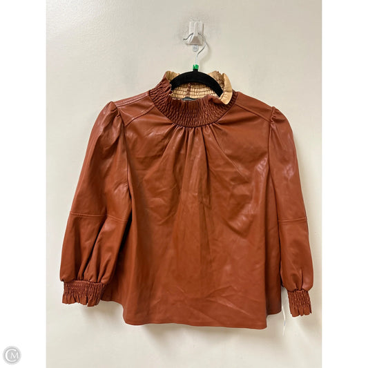 Top Long Sleeve By Inc In Brown, Size: Lp