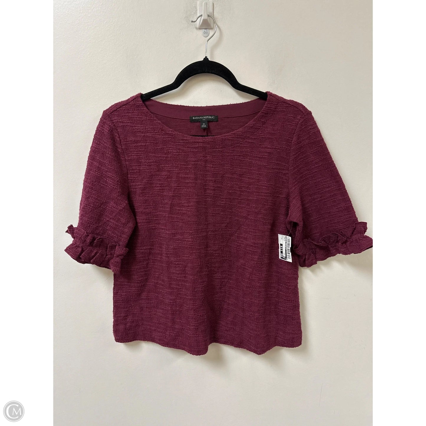 Top Short Sleeve By Banana Republic In Purple, Size: M