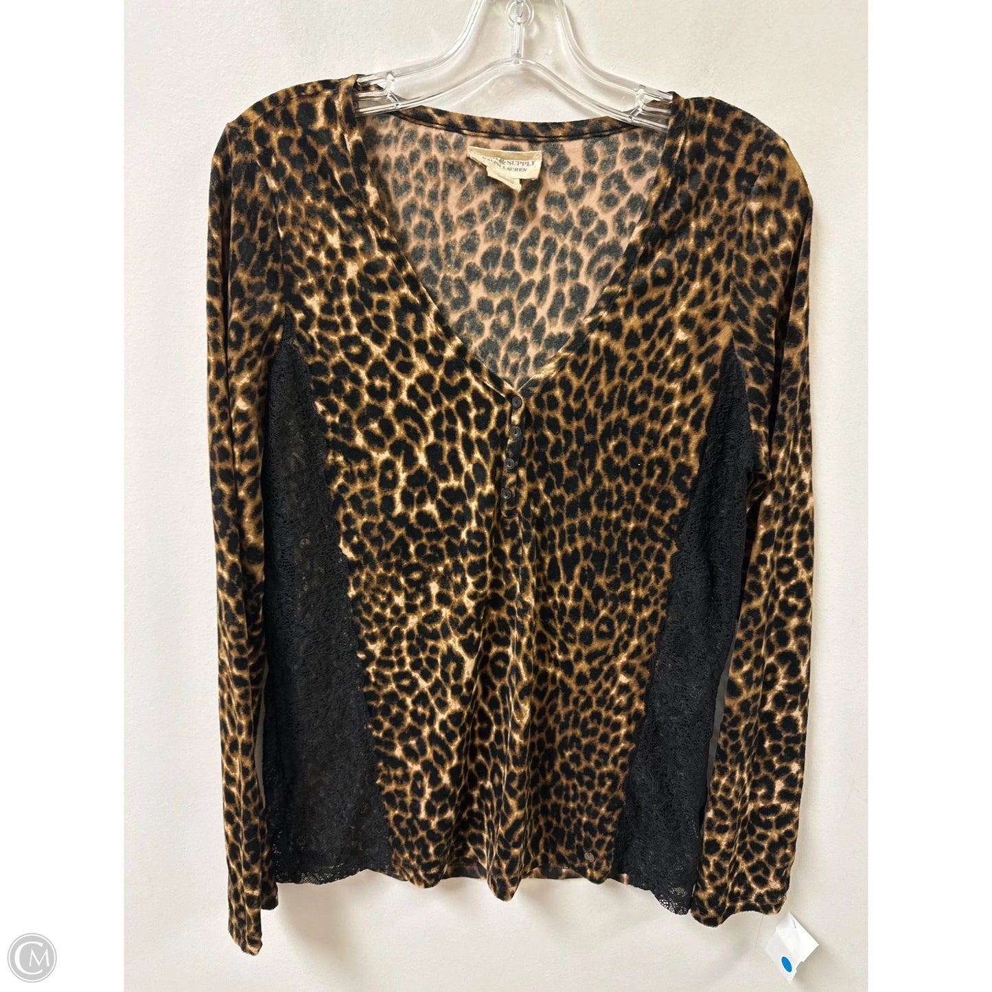 Sweater Cardigan By Denim & Supply By Ralph Lauren In Animal Print, Size: L