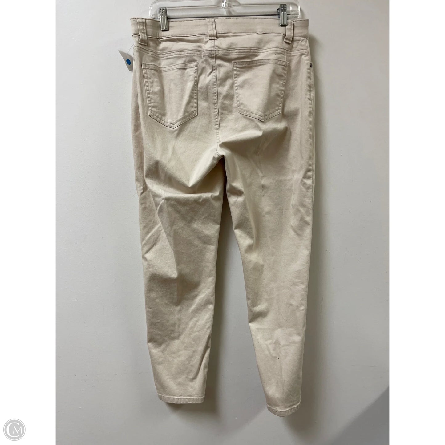 Jeans Skinny By Reba In Cream Denim, Size: 16