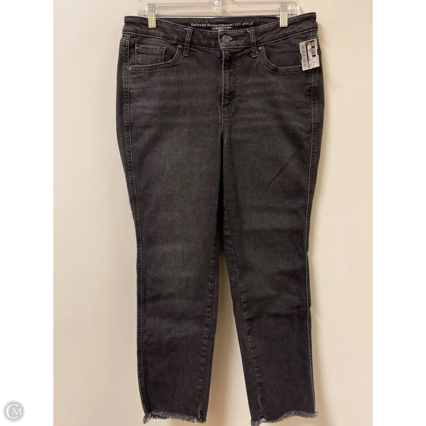Jeans Straight By Chicos In Black Denim, Size: 12