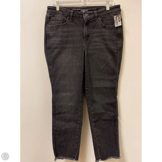 Jeans Straight By Chicos In Black Denim, Size: 12