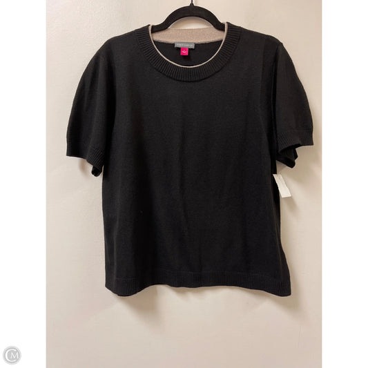 Sweater Short Sleeve By Vince Camuto In Black & Cream, Size: L