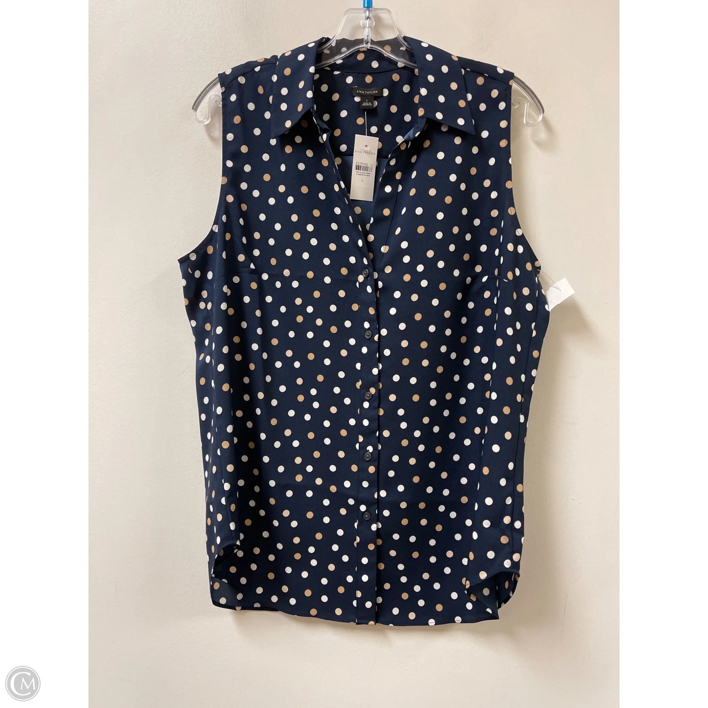 Top Sleeveless By Ann Taylor In Navy, Size: L