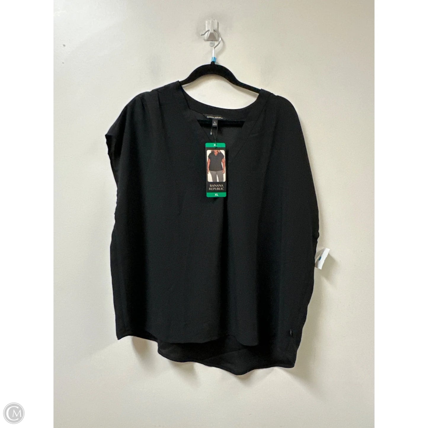 Top Short Sleeve By Banana Republic In Black, Size: Xl