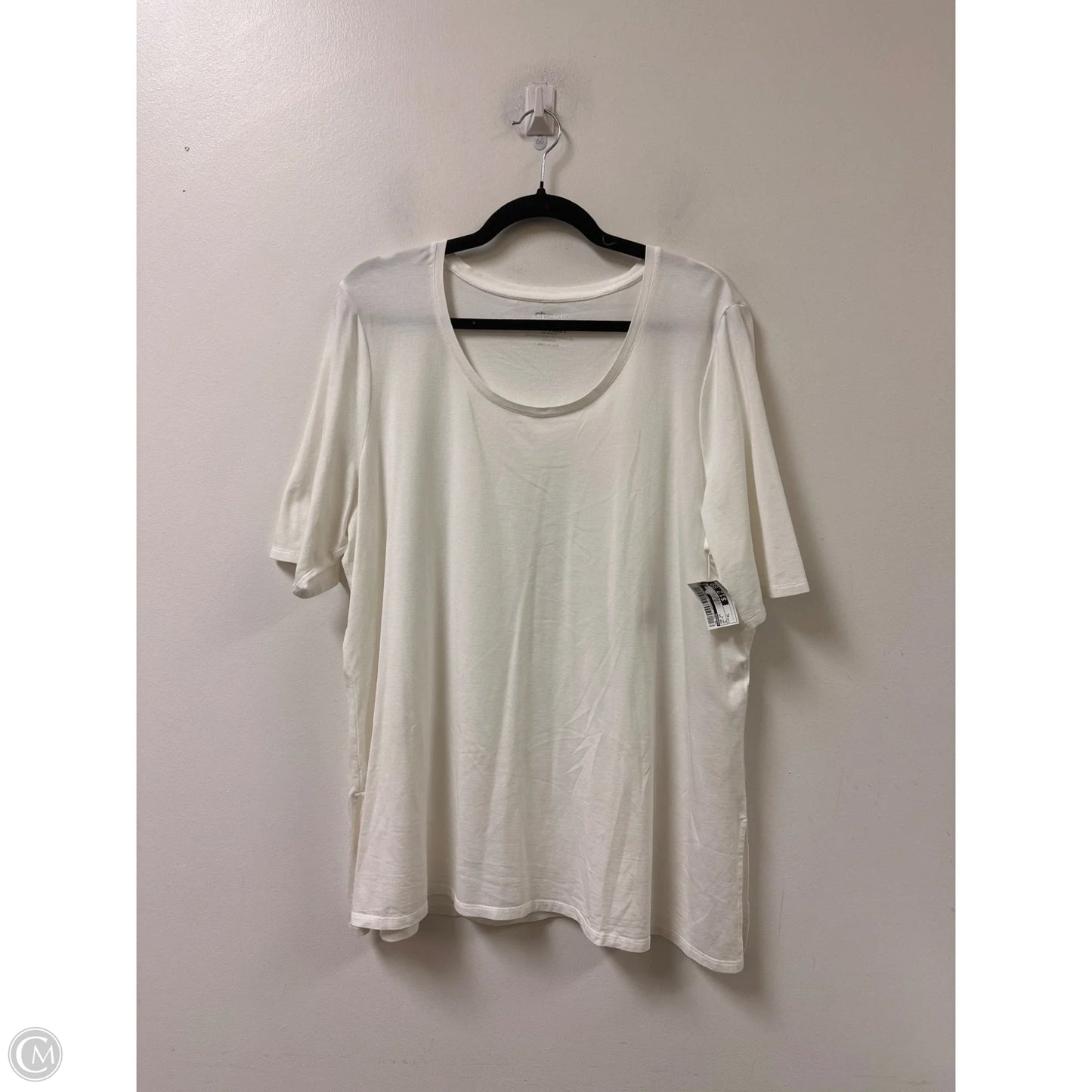 Top Short Sleeve By Chicos In White, Size: Xl