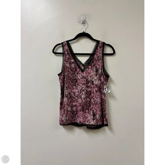 Top Sleeveless By Halogen In Black & Purple, Size: S