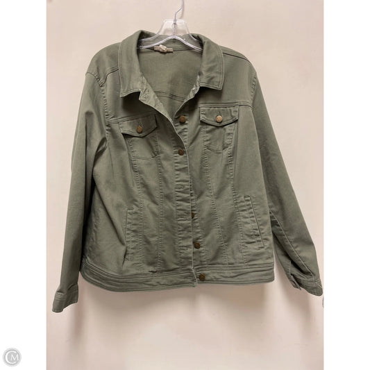 Jacket Denim By Westport In Green, Size: 1x