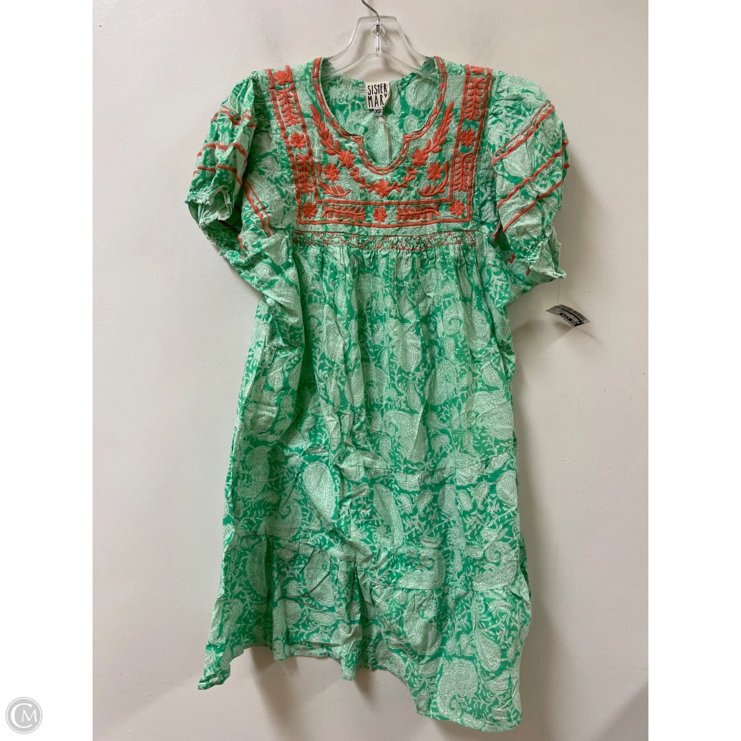 Dress Casual Short By Cmb In Green & White, Size: Xs