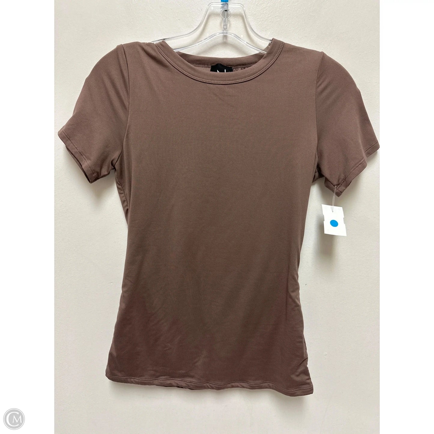 Top Short Sleeve By Nakedwardrobe In Brown, Size: L