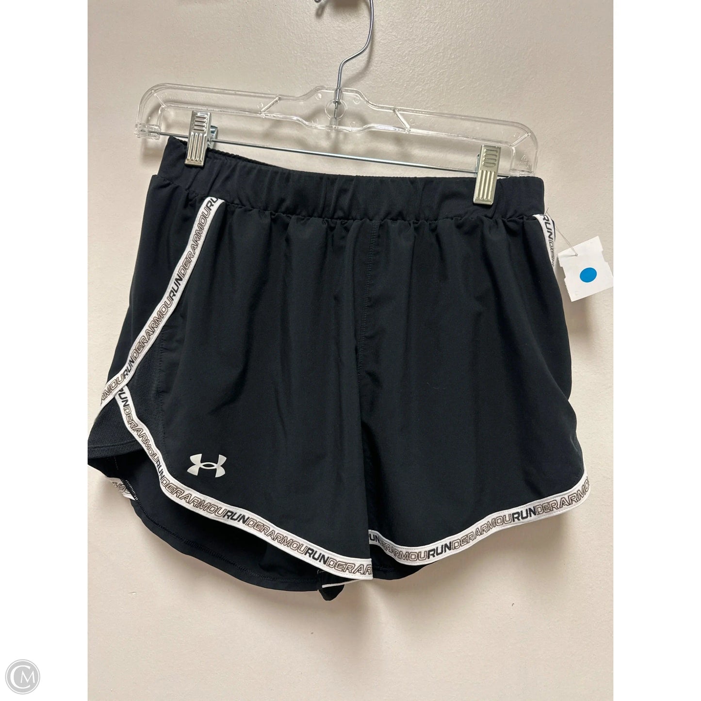 Athletic Top Short Sleeve By Under Armour In Black, Size: M