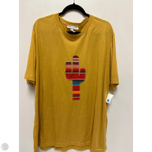 Top Short Sleeve By Clothes Mentor In Yellow, Size: 3x
