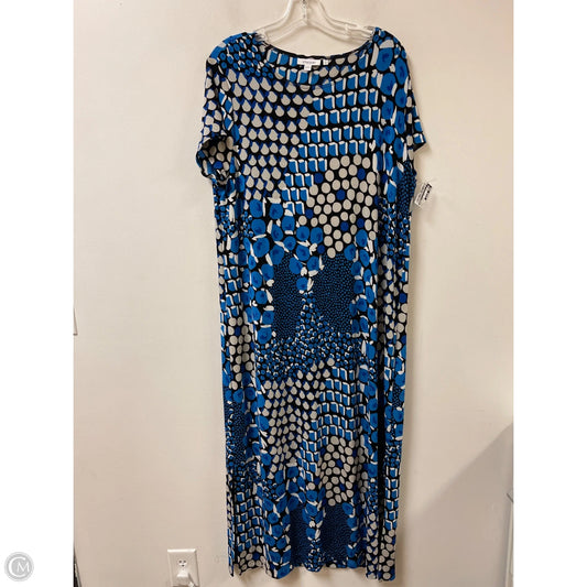 Dress Casual Maxi By Chicos In Black & Blue, Size: Xl