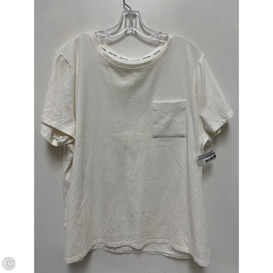 Top Short Sleeve By Calvin Klein In Cream, Size: Xl