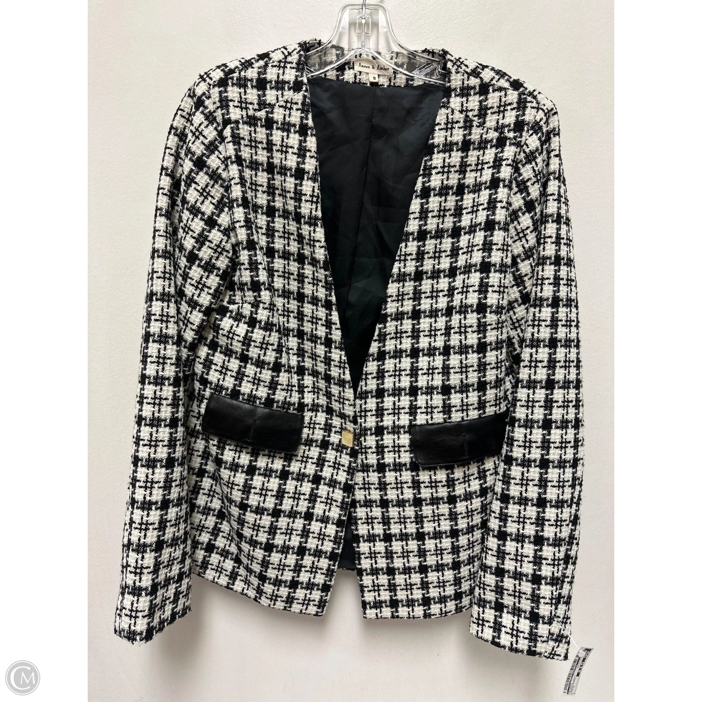 Blazer By Clothes Mentor In Black & White, Size: S