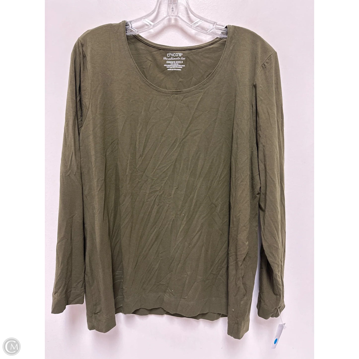 Top Long Sleeve By Chicos In Green, Size: Xl