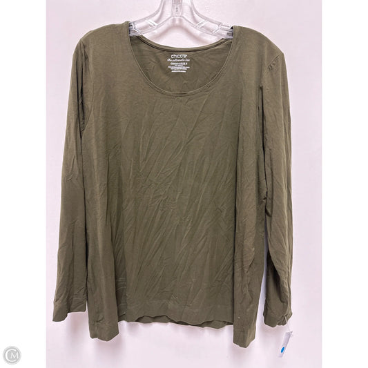 Top Long Sleeve By Chicos In Green, Size: Xl