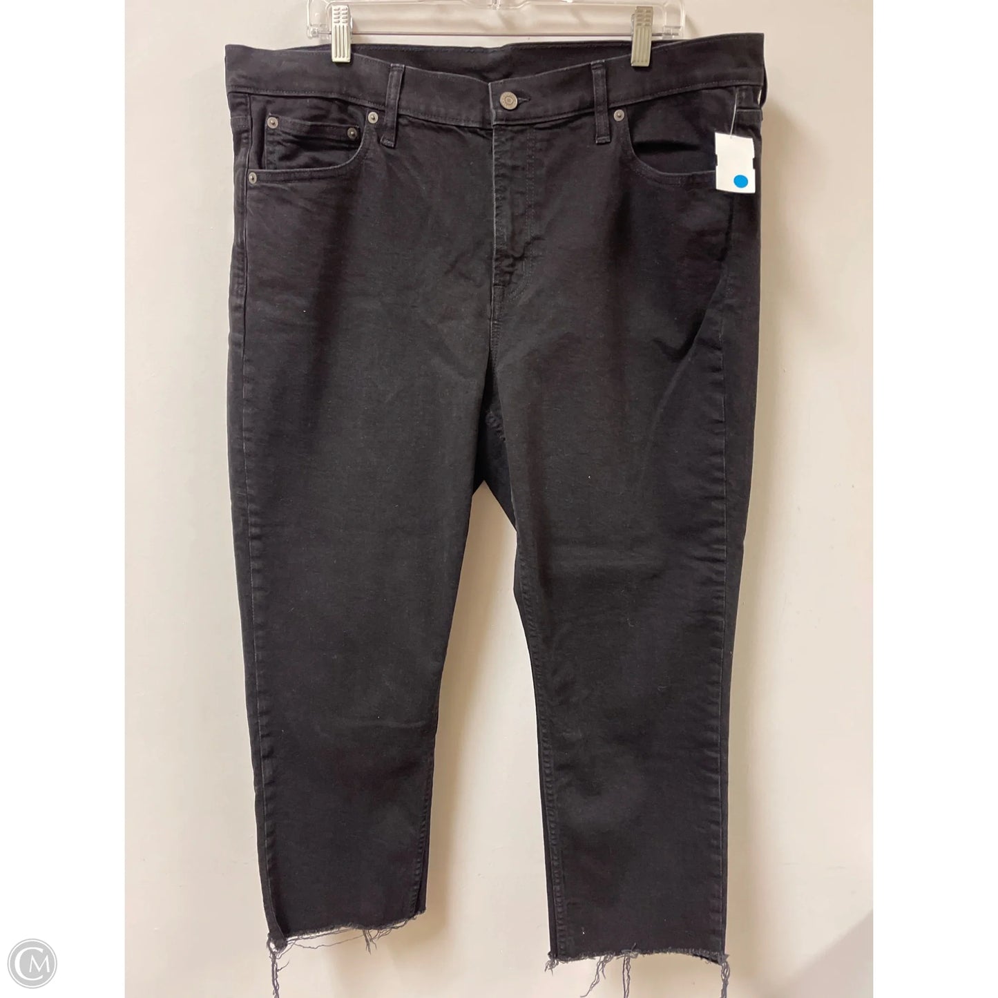 Jeans Straight By Gap In Black Denim, Size: 20