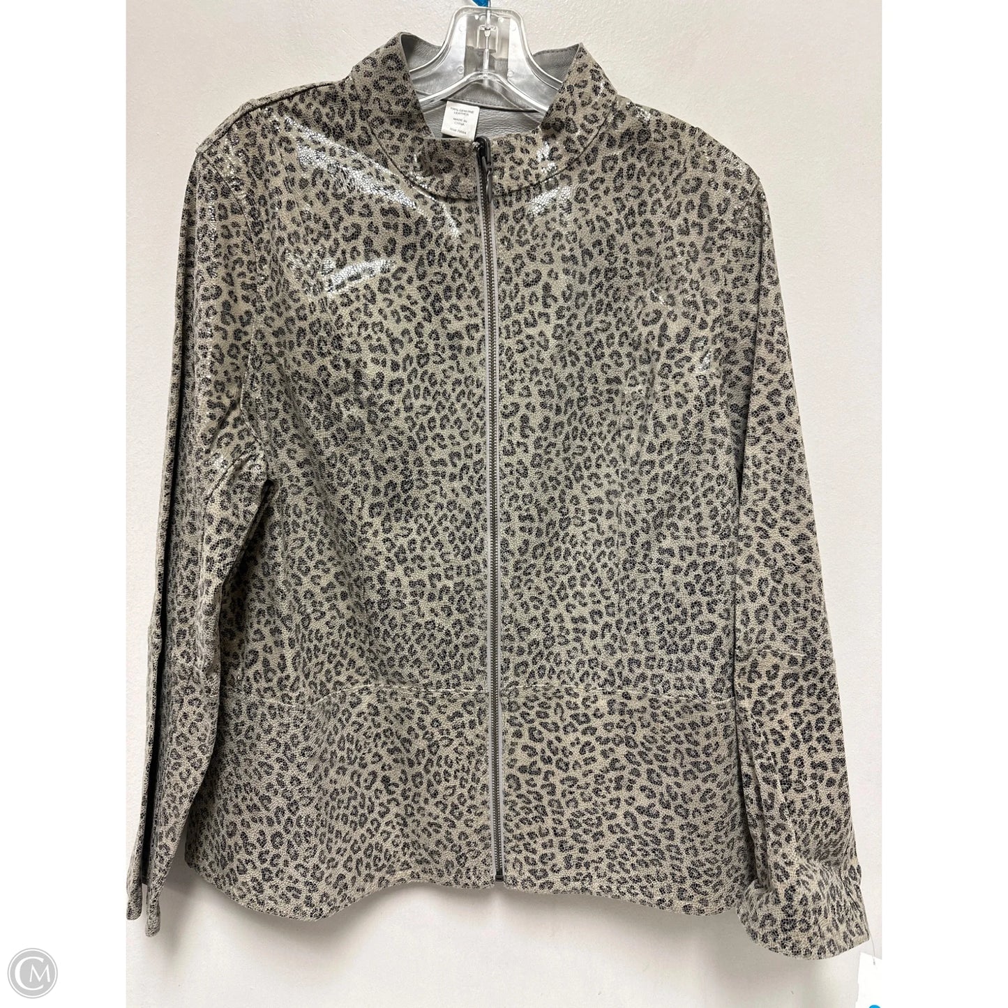 Jacket Leather By Clothes Mentor In Animal Print, Size: M