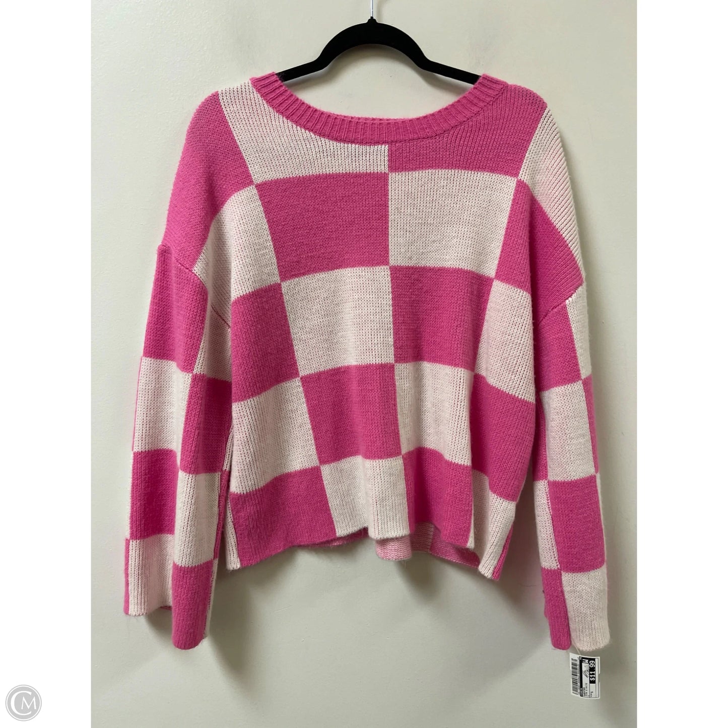 Sweater By Shein In Pink & White, Size: S