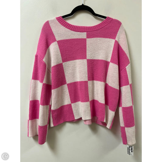 Sweater By Shein In Pink & White, Size: S