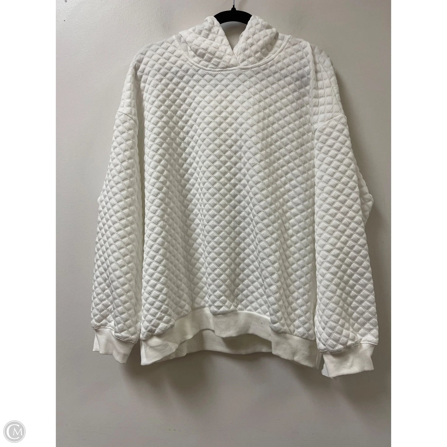 Sweatshirt Hoodie By Clothes Mentor In White, Size: L