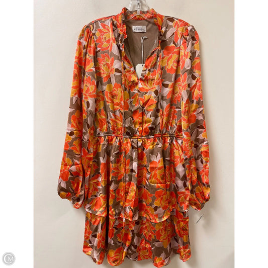 Dress Casual Short By Emily Wonder In Brown & Orange, Size: L