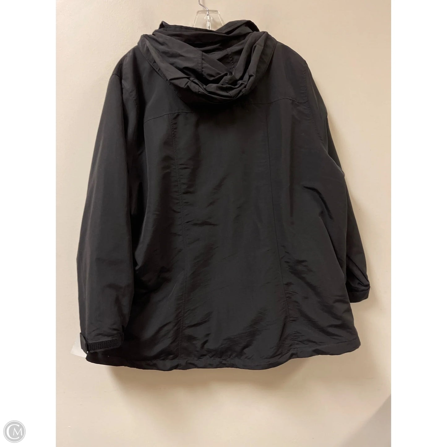 Jacket Windbreaker By Lands End In Black, Size: 2x