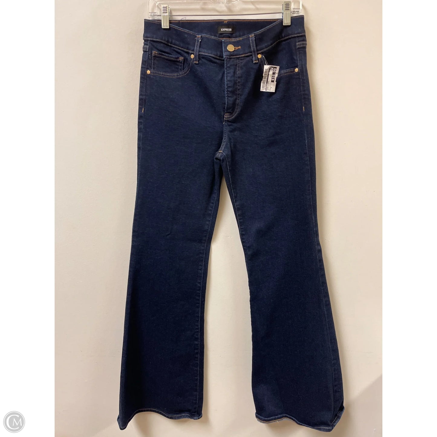 Jeans Flared By Express In Blue Denim, Size: 6
