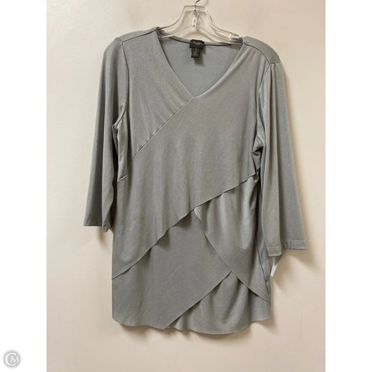Top Long Sleeve By Chicos In Silver, Size: M