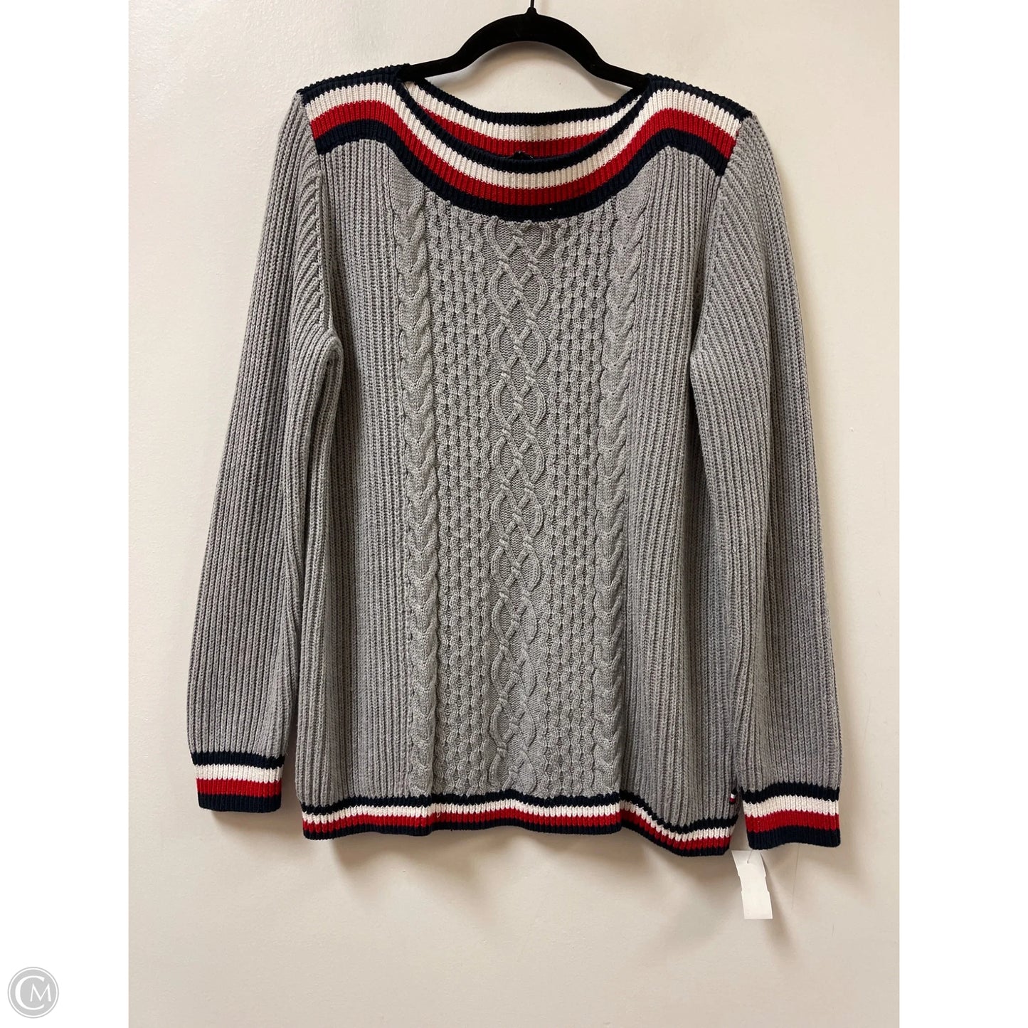 Sweater By Tommy Hilfiger In Grey, Size: L