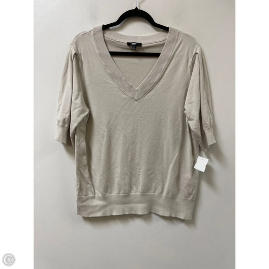 Sweater Short Sleeve By Dkny In Cream, Size: 1x