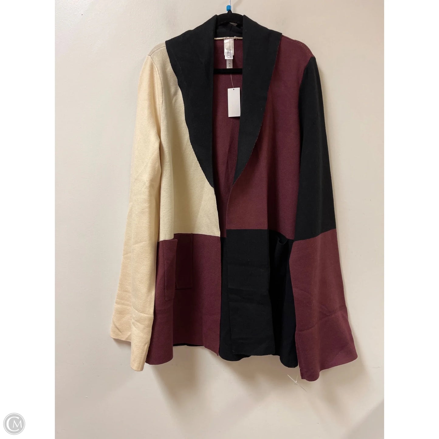 Sweater Cardigan By Clothes Mentor In Black & Red, Size: Xl