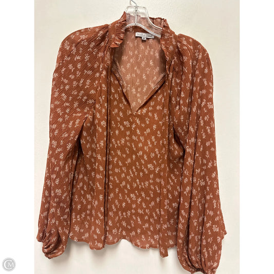 Top Long Sleeve By Wishlist In Brown, Size: M