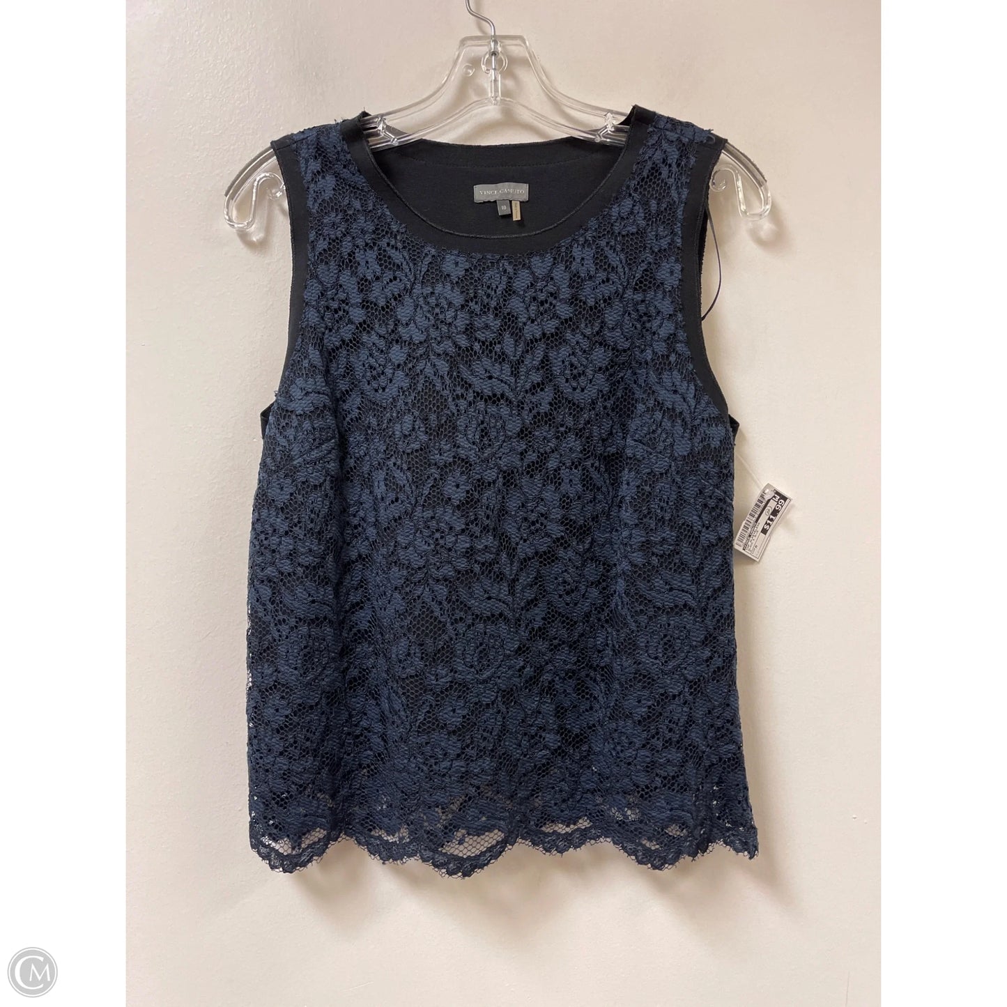 Top Sleeveless By Vince Camuto In Black & Blue, Size: M
