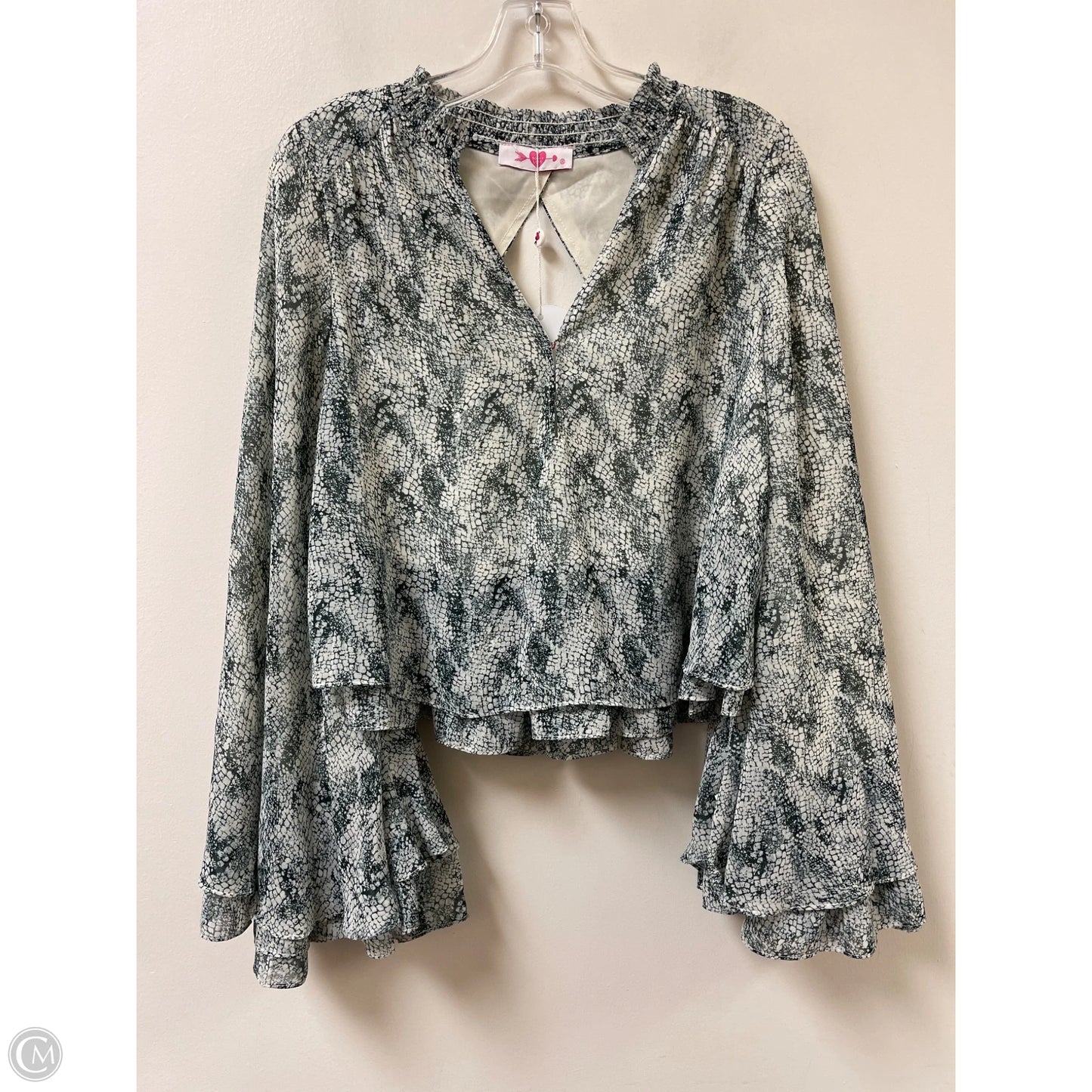 Top Long Sleeve By Buddy Love In Snakeskin Print, Size: Xs