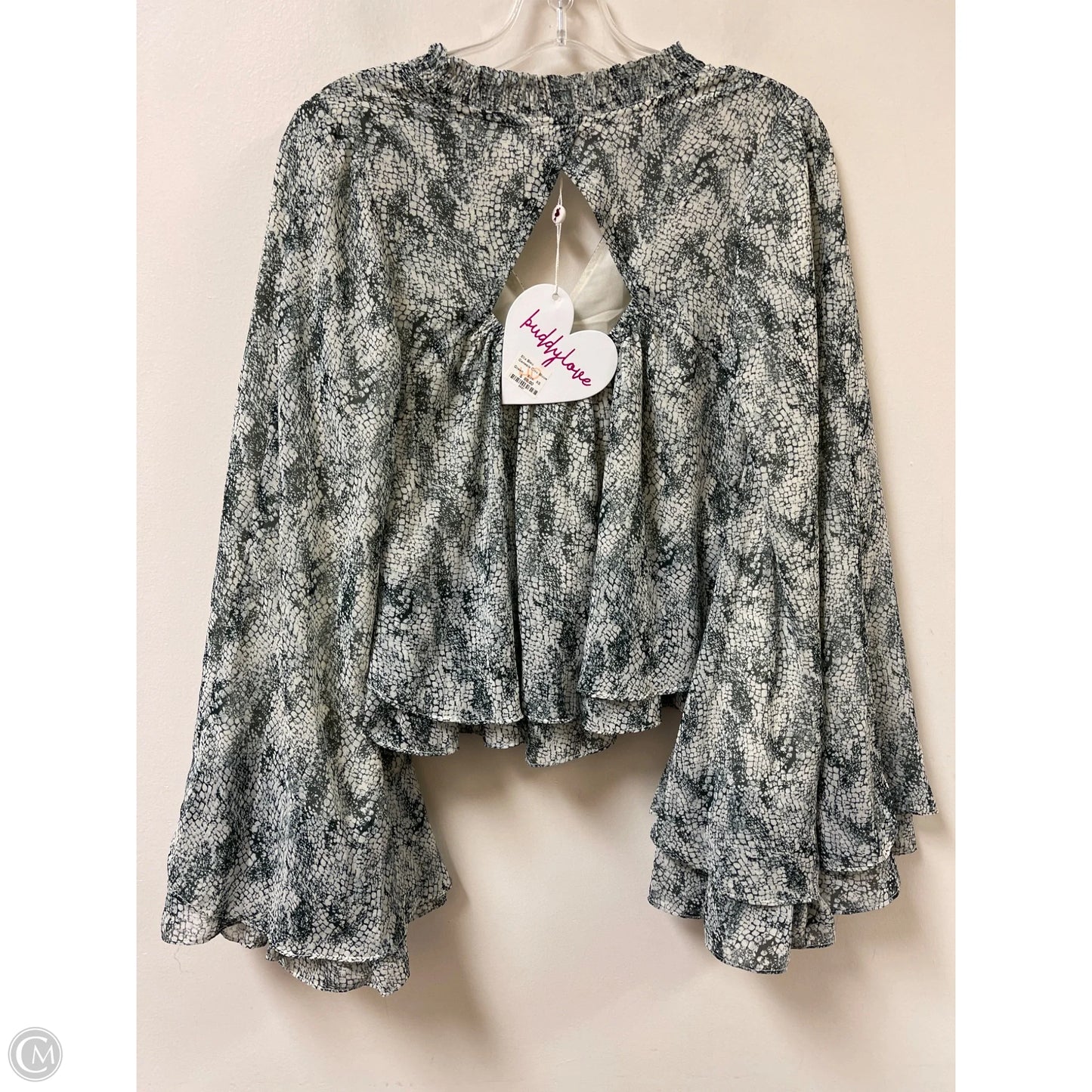 Top Long Sleeve By Buddy Love In Snakeskin Print, Size: Xs