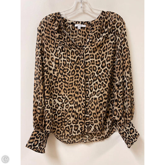 Blouse Long Sleeve By Chicos In Animal Print, Size: L