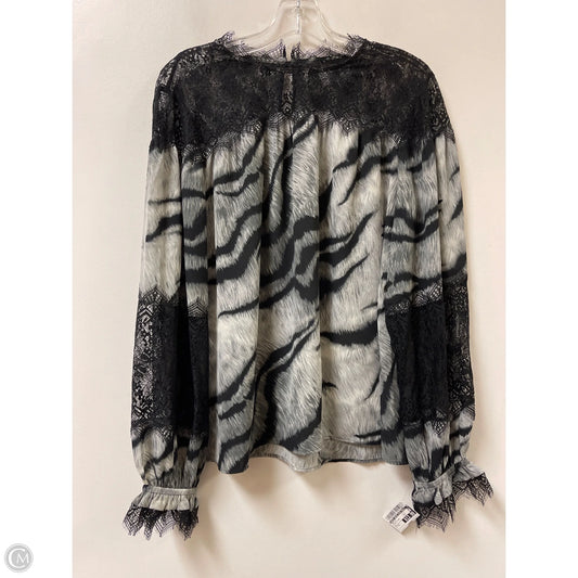 Top Long Sleeve By White House Black Market In Black & Grey, Size: M